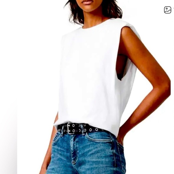 All Saints Tops - All Saints White Mika Muscle Tee